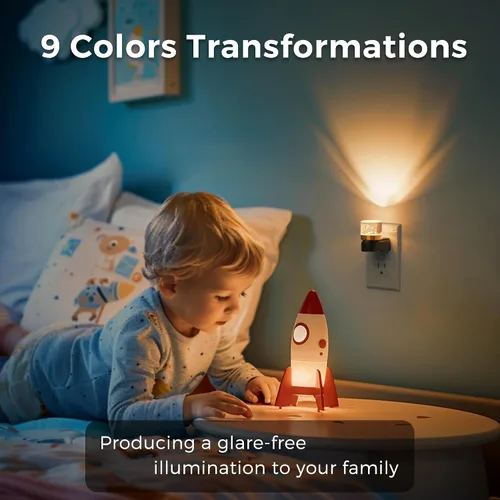 Miniatura 4 de L LOHAS LED - Luces nocturnas enchufables en la pared, temperatura de color ajustable 3000K/4000K/5000K, luz nocturna de burbujas con sensor