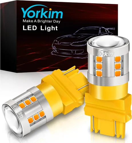 Miniatura 18 de Yorkim Foco led 3157 de color blanco, 6500K de alto brillo 3156 foco led con proyector 3057 3056 3457 4157 foco led de repuesto para luz de giro