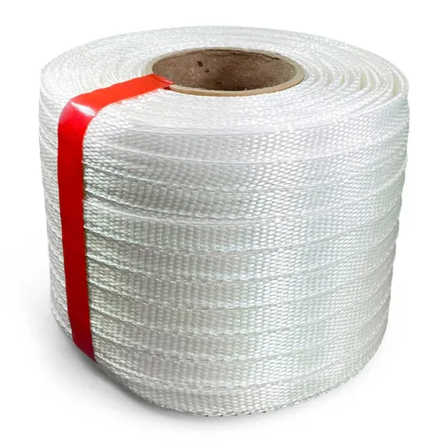 Rollo de flejado de cable tejido de 1/2 pulgada x 1500 pies, tamaño de núcleo de 6 x 3 pulgadas, resistencia a la rotura de 650 libras - Fleje de