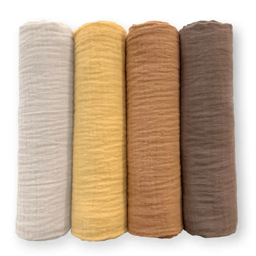 Miniatura 17 de SwaddleDesigns Juego de 4 mantas de muselina de algodón para bebé, niño y niña, mantas neutras para recién nacido, registro de bebé y regalo, 46 x