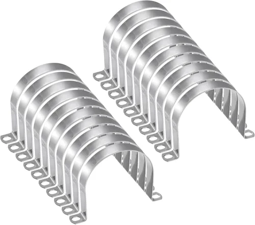 Miniatura 71 de HARFINGTON 10 abrazaderas de conducto de 5/16 pulgadas y 0.315 in, abrazadera de tubo M8 U, correa de tubo rígida de acero inoxidable, soporte