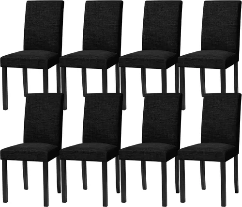Miniatura 10 de CHUN YI Juego de 2 sillas de comedor tapizadas, sillas de comedor de tela con patas de madera maciza, sillas Parson modernas para cocina