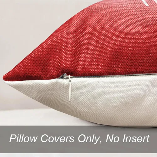 Miniatura 6 de Juego de 4 fundas de almohada decorativas de tiro de color rojo vino de 22 x 22 pulgadas, fundas de cojín cuadradas de lino, fundas de almohada Vino