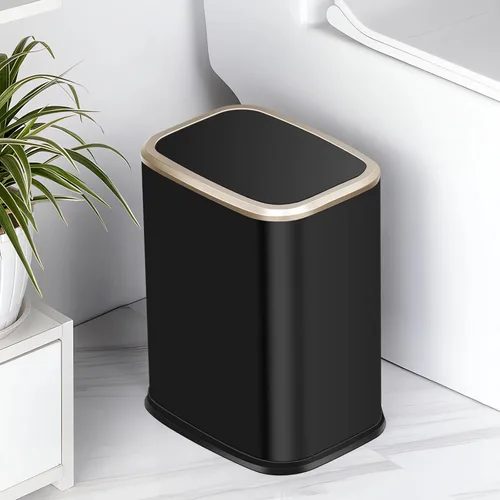 Miniatura 2 de Cubo de basura pequeño de 2 galones para oficina y baño con tapa oscilante, cubo de basura para sala de estar, dormitorio, cubo interior, cubo