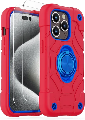 Miniatura 46 de KCJ Funda para iPhone SE 2022/2020, iPhone 8/7/6/6S, con [2×Protectores de Pantalla][Soporte de Anillo] Silicona Suave+PC Duro Protección Completa