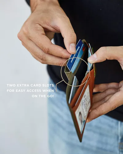 Miniatura 3 de SERMAN BRANDS Billetera delgada y plegable para hombre con bloqueo RFID minimalista de bolsillo frontal para hombre delgada y elegante
