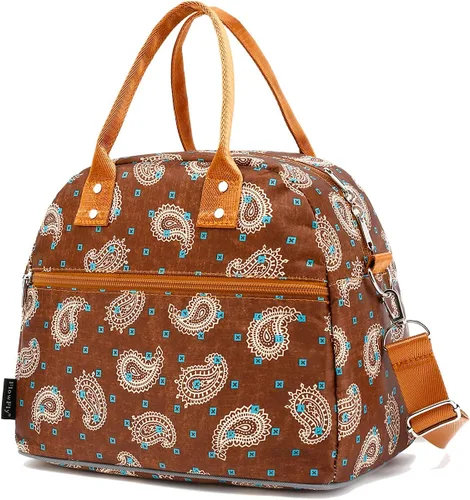 Miniatura 27 de FlowFly Fiambrera térmica con correa de hombro y asas para mujer, hombre y niños, amplia y reutilizable, congelable, bolso organizador de alimentos