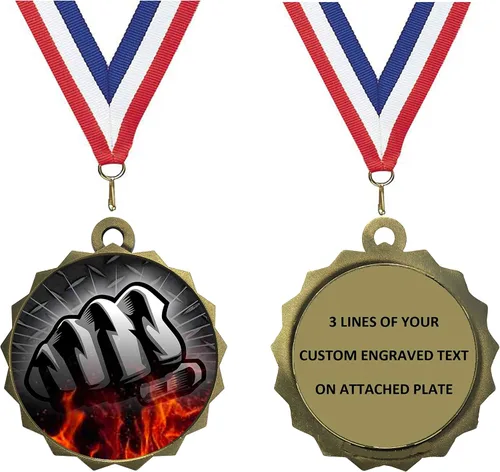 Miniatura 4 de Express Medals Various Styles 1 to 50 Pack of Engraved Gold Martial Arts Medals Trophy Award with Neck Ribbon Medal Trophies Gift Prize Karate