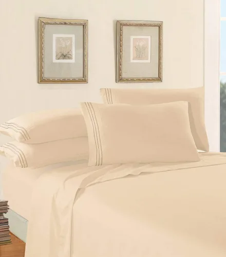 ¡Juego de sábanas de lujo de 4 piezas en Amazon! Diseño de calidad egipcia con 1500 hilos Elegant Comfort - Resistente a las arrugas y al Crema