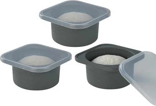 Miniatura 12 de Recipientes apilables de silicona para probar masa de pizza artesanal con tapas - paquete de 2/3/4/5 unidades - porción de 500 ml