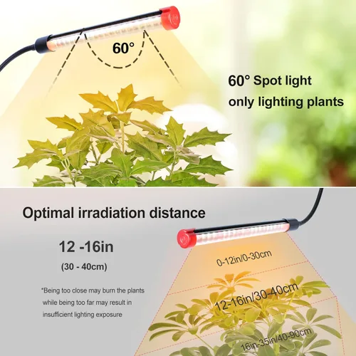 Miniatura 3 de FRGROW Luz de crecimiento de 4 cabezales con soporte para plantas altas de interior, árbol bonsái, lámparas brillantes de espectro completo