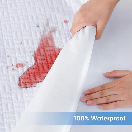 Miniatura 2 de Protector de colchón impermeable refrescante tamaño completo, cubierta de colchón de tela de aire 3D, cubierta de almohadilla de colchón suave