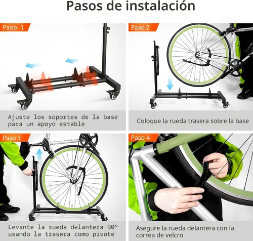 Miniatura 9 de Sttoraboks Soporte vertical para bicicleta, soporte de bicicleta independiente para garaje, soporte vertical para bicicleta, soporte para bicicleta