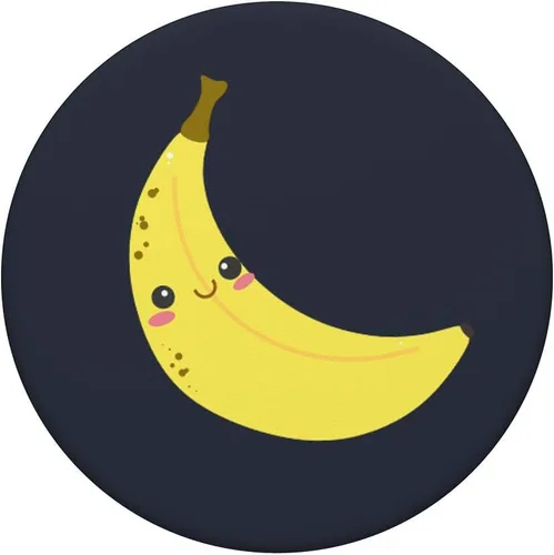 Miniatura 3 de Accesorio para el ventilador de la marca Banana Fruit Grey Lover de Kawaii Pop Socket – PopSockets Grip y soporte para teléfonos y tabletas, Negro