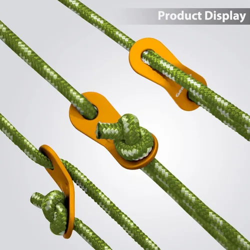 Miniatura 4 de GEERTOP Paquete de 6 cables de 0.197 in de Guy Lines ultraligeros con tensor de ajuste de aluminio, cuerdas para acampar al aire libre, lona de Verde