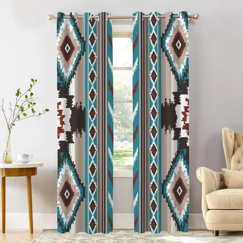 Miniatura 11 de Shrahala Art Nouveau Floral Pattern Blackout Curtain Tiers, Delicate Vine and Flower Design Kitchen Valance Light Blocking Tier Drapes with Rod