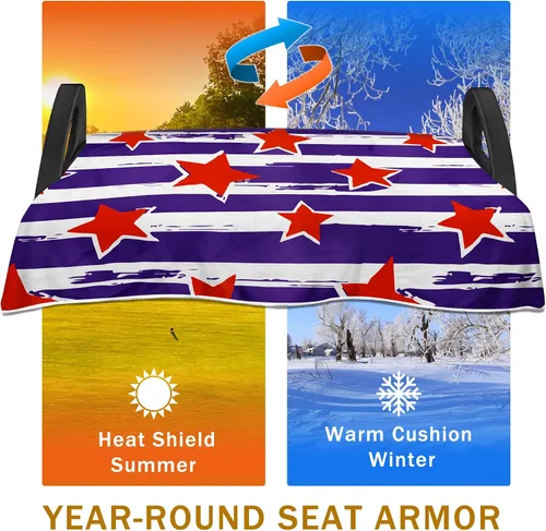 Miniatura 3 de YOKYHOM Fundas de asiento de carrito de golf con bandera estadounidense para 2/4 plazas, manta patriótica de Estados Unidos mantiene los asientos