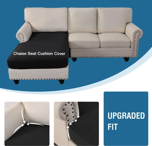 Miniatura 4 de H.Versailtex - Funda de sofá seccional de 1 pieza, funda deslizante para chaise con forma de L, funda de cojín separada para sofá seccional tanto
