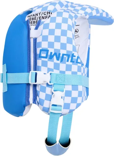 Miniatura 13 de Owntop Chaleco de natación para niños pequeños, chaqueta flotante, ayuda de natación para niños de 20-30-40-50 libras con correas de seguridad Rojo