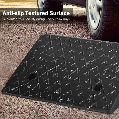 Miniatura 6 de Goplus 2 rampas de goma para bordillo de automóvil, juego de rampas de umbral ligeras y portátiles de alta resistencia, almohadilla de motocicleta