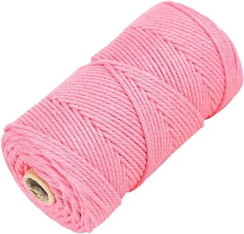 Miniatura 44 de Cordón de algodón para macramé, hilo torcido de 4 capas, cuerda de algodón natural, suministros perfectos de macramé, para hacer soportes colgantes
