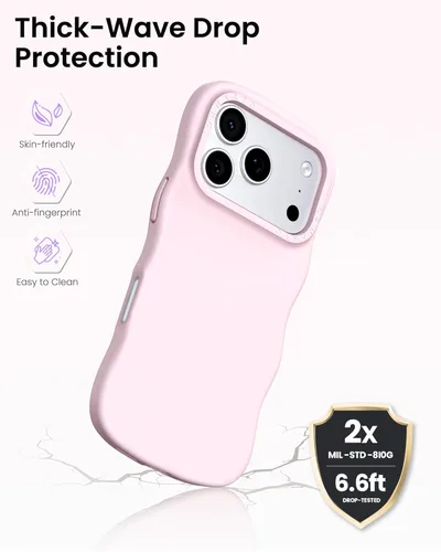 Miniatura 3 de ORNARTO Funda para iPhone 17 Pro de 6.3", Silicona Líquida Ondulada a Prueba de Golpes con Protección contra Caídas con Botón de Control de Cámara