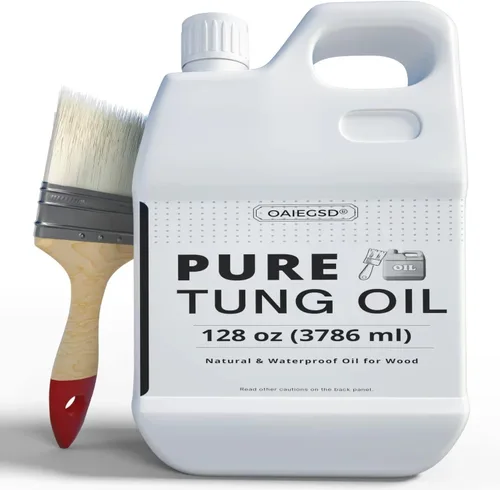 Miniatura 10 de Aceite Tung 100% puro para madera al aire libre con cepillo, aceite Tung seguro de grado alimenticio para acabado de madera, sellador impermeable