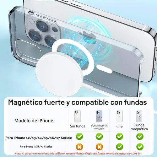 Miniatura 2 de 【Certificado Apple MFi】Cargador inalámbrico magnético, paquete de 2 cargadores Apple Mag-Safe de 10 pies, carga rápida MagSafe inalámbrica