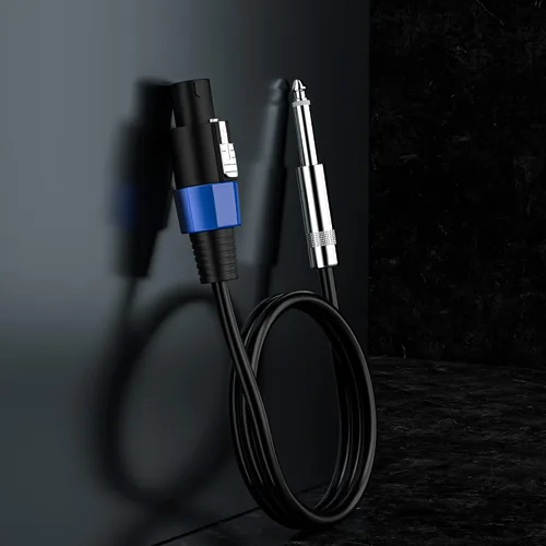 Miniatura 6 de Paquete de 2 cables de altavoz de audio de 6 pies a 1/4 pulgadas, cable de altavoz de audio profesional de 12 AWG con bloqueo giratorio