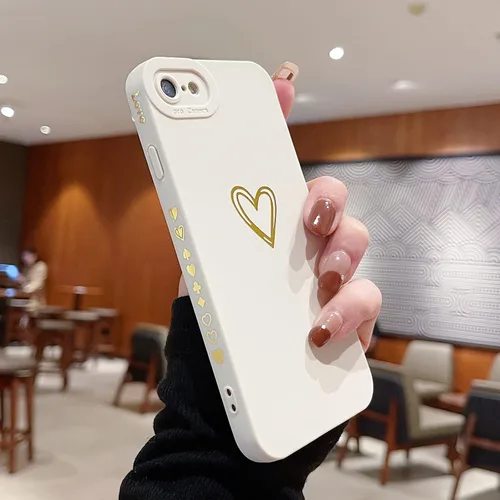 Miniatura 2 de Teageo Funda para iPhone SE 2022, SE 2020, iPhone 7, iPhone 8 para mujeres y niñas, bonita funda de lujo con forma de corazón
