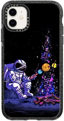 Miniatura 141 de CASETiFY Impact - Funda para iPhone 11 - Flower Power Retro - Negro Transparente