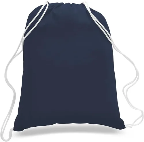 Miniatura 5 de ToteBagFactory Paquete de 6 mochilas de lona de algodón con cordón: blanco, liso, tela reutilizable, 14 pulgadas de ancho x 18 pulgadas de alto