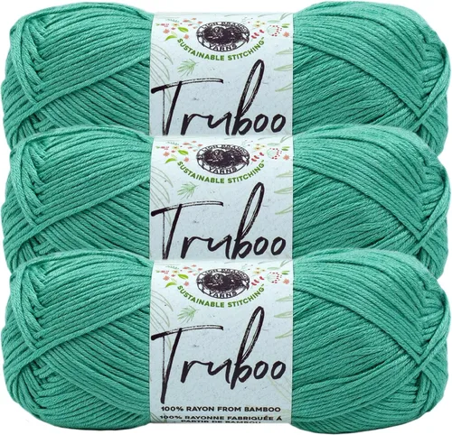 Miniatura 70 de (1 Madeja) Lion Brand Yarn Truboo Yarn, Aguamarina