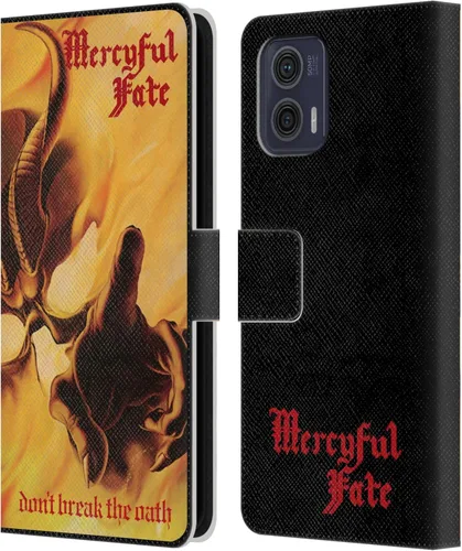 Head Case Designs Officially Licensed Mercyful Fate Don't Break the Oath Black Metal Leather Book Wallet Case Cover Compatible with Motorola Moto