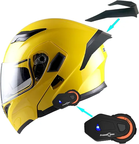 Miniatura 10 de 1Storm Casco modular de cara completa para motocicleta con doble visera abatible, protector solar: HB89