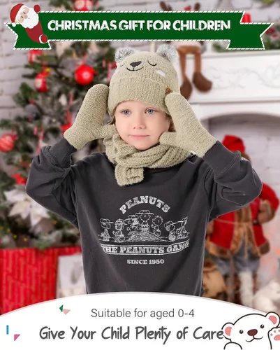 Miniatura 6 de Conjunto de gorro de invierno para niños y niñas de 0, 6, 12 meses, 1, 2, 3, 4-8 años