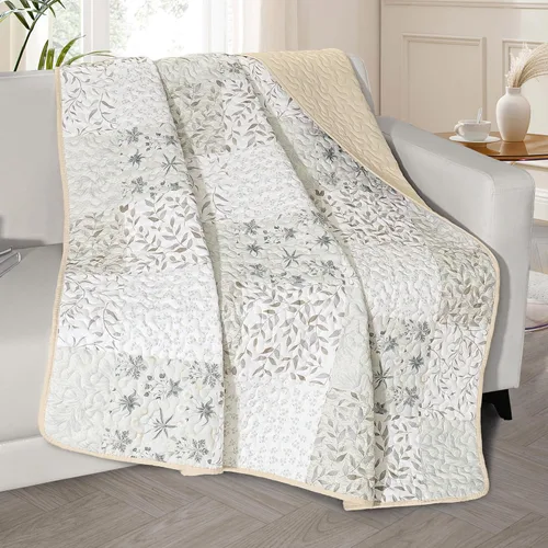 Miniatura 16 de Lujo Reversible 100% algodón clásico Boho a rayas a cuadros Cobija 60 x 50 pulgadas se puede lavar a máquina y secar en secadora, Algodón, Patrón 3