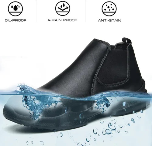 Miniatura 4 de PJZHJ Zapatos Antideslizantes para Hombres, Resistente al Aceite y al Agua, Zapatos de Chef Cómodos, Zapatos de Trabajo Antideslizantes para Cocina