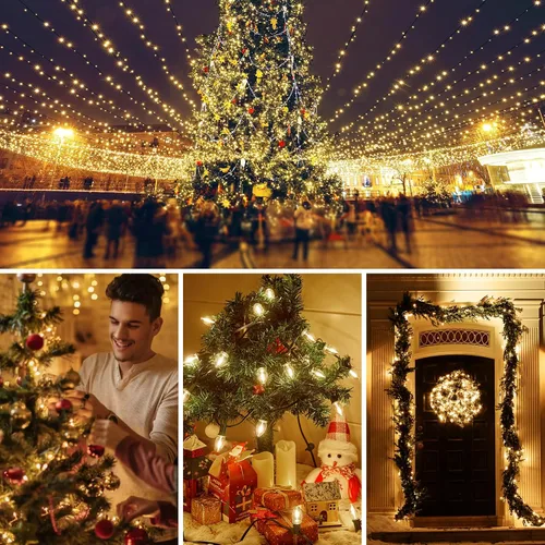 Miniatura 7 de Brightown - Paquete de 25 bombillas LED C9 para Navidad, bombillas LED de plástico C9 irrompibles de color blanco cálido de repuesto para luces
