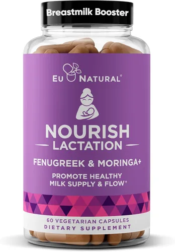 Eu Natural Suplemento nutritivo para lactancia, apoyo posparto para un flujo y producción de leche saludables, cápsulas de fenogreco para mujeres