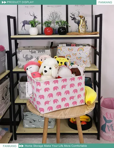 Miniatura 4 de FANKANG - Canasta plegable de almacenamiento para guardería, con revestimiento de polietileno impermeable, de grand tamaño, para niños y niñas