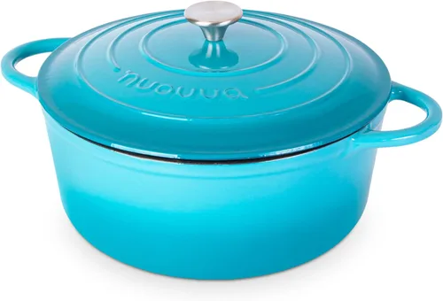 Miniatura 30 de Nuovva Olla Holandesa de Hierro Fundido Esmaltado con Tapa – Cazuela Antiadherente de 6.4 Cuartos – Resistente y Apta para Horno hasta 500°F