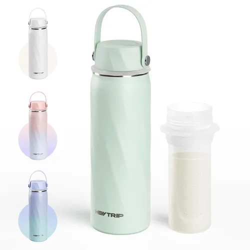 Miniatura 11 de HEYTRIP Botella enfriadora de leche materna, enfriador portátil de leche materna de 20oz para almacenamiento, acero inoxidable reutilizable