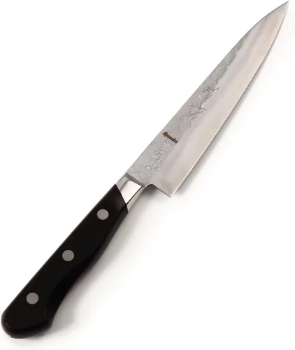 Navaja japonesa Aoko (acero azul)-No.2 mango negro de madera de Pakkawood, 5.3 pulgadas (5.315 in)