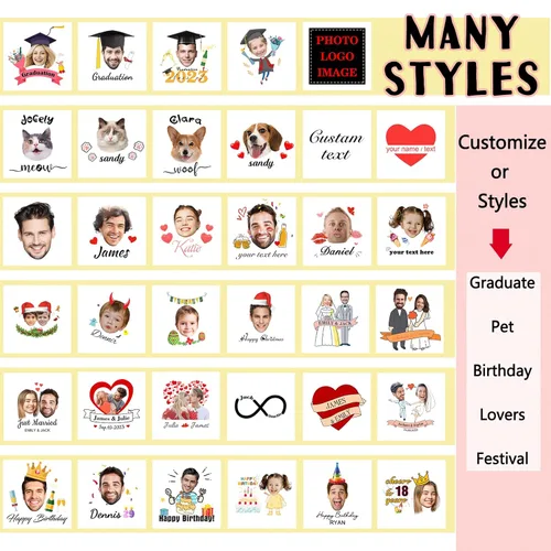 Miniatura 2 de Tatuajes temporales personalizados con foto y nombre, logotipo personalizado para adultos, niños, mujeres, hombres, regalo de boda, cumpleaños
