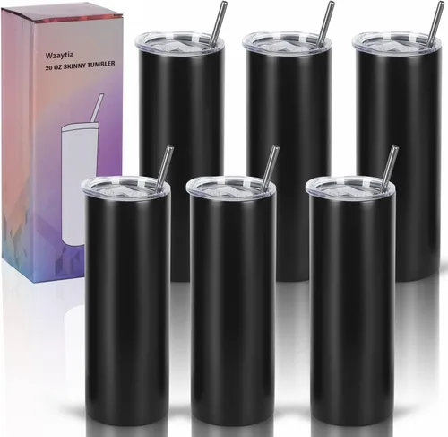 Miniatura 7 de Paquete de 4 vasos delgados de 20 onzas, juego de vasos delgados de acero inoxidable en caja de regalo individual, 20 onzas de capacidad, vaso