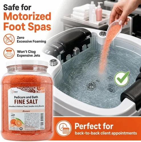 Miniatura 3 de SPA REDI - Detergente para Pies y Baño con Sal Fina, Mandarina, 3.6 L - Hecho con Sales del Mar Muerto, Aceite de Argán, Aceite de Coco y Aceites