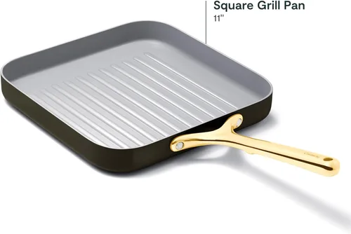 Miniatura 3 de Caraway - Sartén cuadrada para parrilla - Parrilla de 11" - Revestimiento de cerámica antiadherente - No tóxico, libre de PTFE y PFOA - Apto