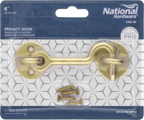 Miniatura 3 de National Hardware N700-154 Gancho de privacidad, oro cepillado, 4