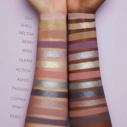 Miniatura 4 de Lamora Paleta de sombra de ojos rosa: 12 sombras suaves de rosa malva, paleta de maquillaje de ojos multiusos con acabados mate y brillantes